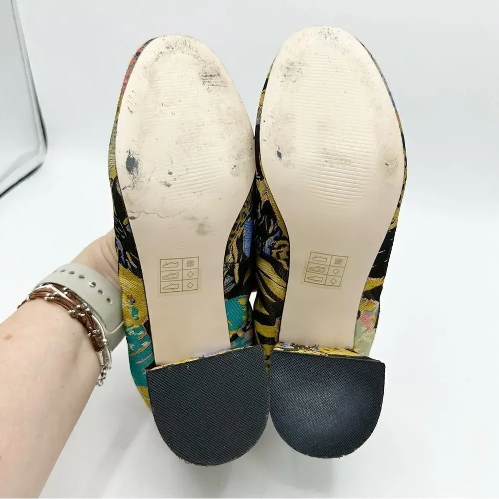ASOS Simone Floral Satin Fabric Block‎ Heels In Jacquard Sz 5 - Picture 8 of 11